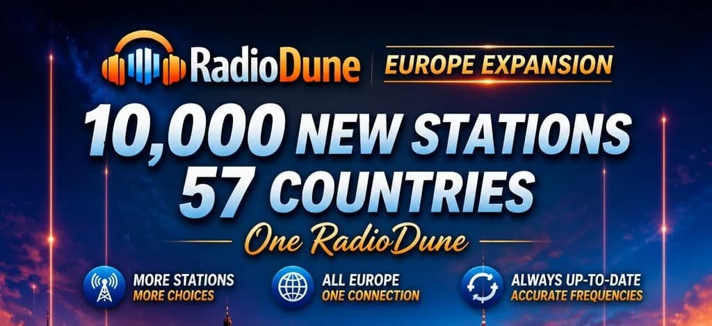 10,000 New European Stations: RadioDune Expands Across 57 Countries
